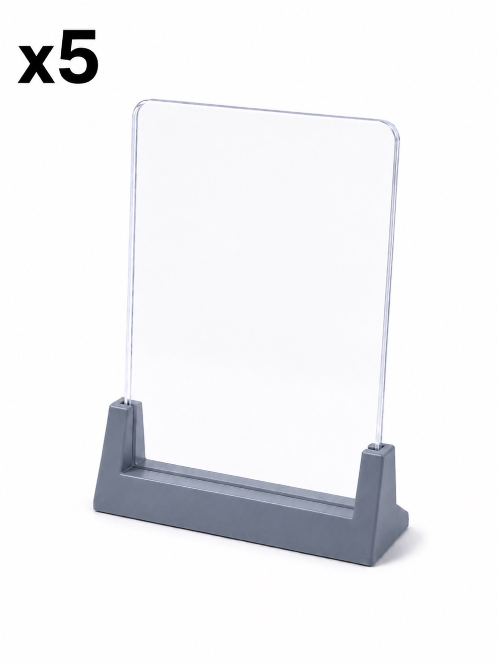 (5) Grey Trading Card Single Top Loader Display Stand (Set of 5)